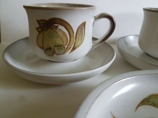 Vintage Denby Troubador 2 Trios Cup Saucer & side plate Green Magnolia Stoneware 4