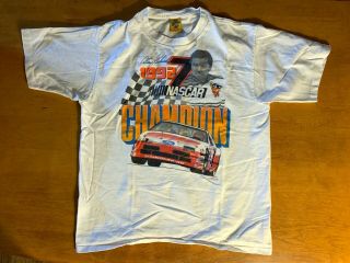 Vintage Nascar T Shirt Alan Kulwicki Mighty Mouse 7 Thunderbird 1992 Champ Sz L