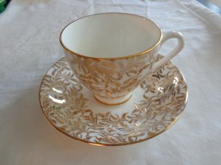 Vintage English Bone China Cup And Saucer - Numbered