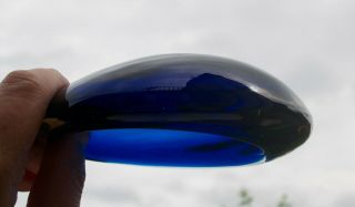 Vintage Murano Art Glass Cobalt Blue Case Glass Bowl Ash Tray Venetian Glass 8