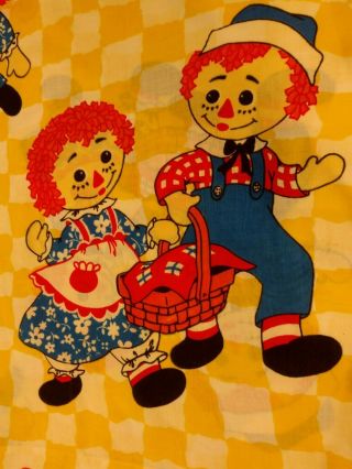 Vintage Raggedy Ann And Andy Twin Sheet 1970s