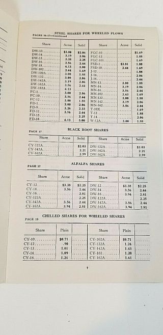 Vintage 1938 Minneapolis Moline Tractor Farm Machinery Price List Catalogs 3