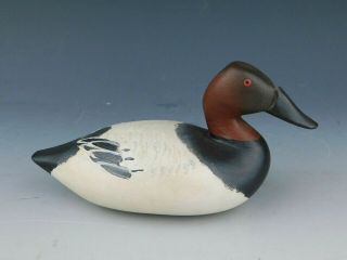 Vintage Carved Wood Canvas Back Male Hunting Duck Decoy 2000