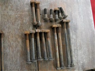 16 VINTAGE 7/16 CARRIAGE BOLTS W/SQUARE NUTS FIVE DIFFERENT LENGTHS BARGAIN 2