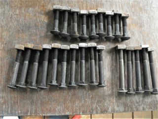 24 Vintage 5/16 " Carriage Bolts W/square Nuts Three Different Lengths Bargain