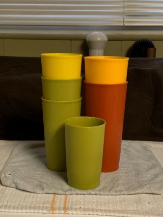 6 - Vintage Tupperware Tumbler Stackable Cups 1348 1320 873 Assorted Colors