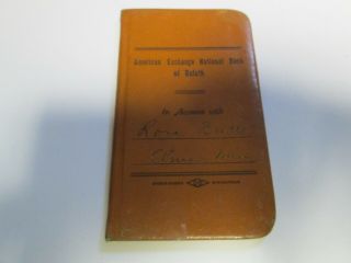 Vintage 1916 American Exchange National Bank Of Duluth Small Account Book