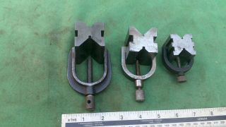 3 Vintage Engineers Vee block clamps,  2 are by Eclipse. 6