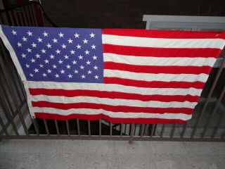 Vintage Storm King Sewn Cotton American U.  S.  Flag Stars & Stripes Old Glory
