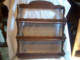 Vintage 3 Tier 3 Shelf Wood Spice Rack Or Display