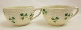 Vintage Hand Painted Clover Porcelain Tea Cup,  Made In Japan.  Set Of Two