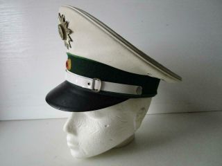 Vintage Rheinland Pfalz Polizei German White Police Cap Hat Albert Kempf