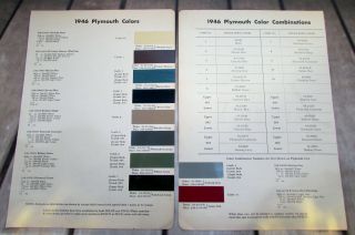 VINTAGE 41 42 46 PLYMOUTH PAINT CHIPS COLOR CHART BROCHURE GUIDE w/Extras 4