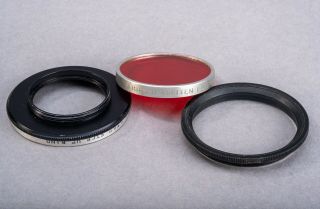 Vintage Series V To Vi (5 To 6) Ednalite Step - Up Ring With Red Filter & Retainer