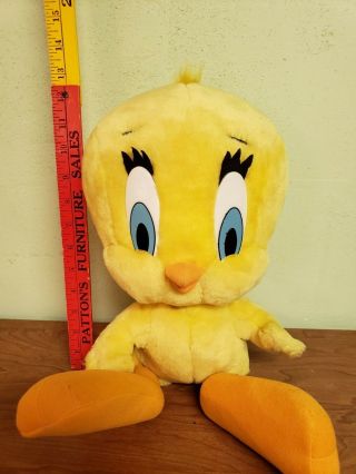 Vintage Tweety Bird Plush 12 " Sitting Looney Tunes Warner