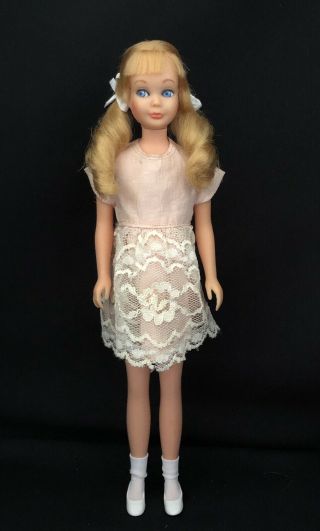 Vintage Barbie Skipper Clone Pink Party Dress Taffeta Lace 60 