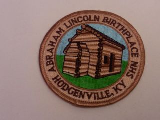 Abraham Lincoln Birthplace Nhs Hodgenville Kentucky Vintage Iron On Patch