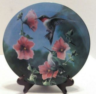 Vintage Edwin M.  Knowles " The Hummingbird " By Kevin Daniel Fine China Plate