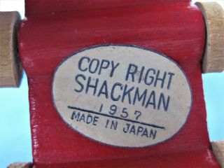VINTAGE 5 PIECE WOODEN TRAIN SET MAGNETIC SHACKMAN MADE IN JAPAN 1957 5