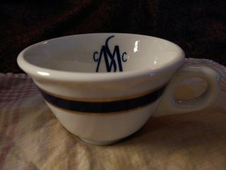 Vintage Jackson China Restaurant Ware Coffee Cup Blue White Gold