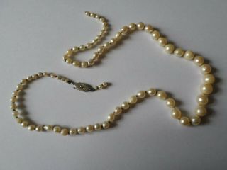 Vintage Freshwater Pearl Necklace With 9ct White Gold & Diamond Clasp 4 Repair