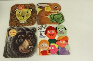 Vintage Illustrated Children ' s Story Golden Shape Books Bear Lion Bunny Disney 2