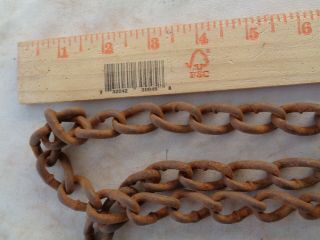 9 feet Rusty Vintage Twist Link Chain Steampunk industrial barn find hanger 2