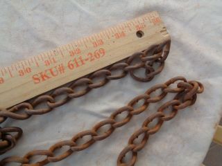 9 feet Rusty Vintage Twist Link Chain Steampunk industrial barn find hanger 3