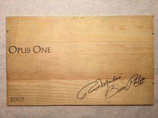 1 Large Rare Wine Wood Panel Opus One Mondavi Vintage Crate Box Side 9/19 B261