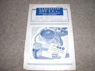 Vintage Manchester City V Tottenham Hotspur 1st February 1947 Vol 41 No 16