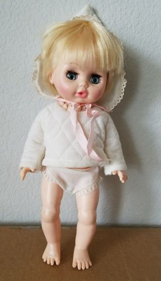 Vintage 1979 Vogue Doll Blonde Hair 12 " Baby Doll Sleep Eyes Hard Plastic