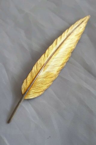 Vintage Sterling Silver Yellow Enamel Leaf Brooch