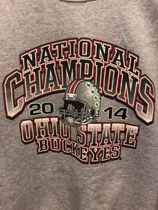 Ohio State Buckeyes 2014 National Champions Vintage Crewneck Sweatshirt Small S