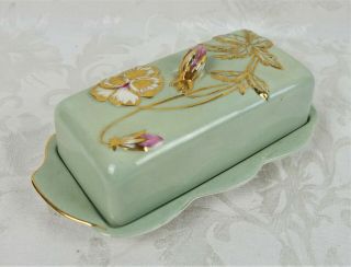 Vintage Grimwades Royal Winton England Floral Covered Cheese Server Butter Dish