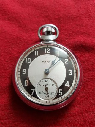 Vintage Ingersoll Triumph Pocket Watch In Order.