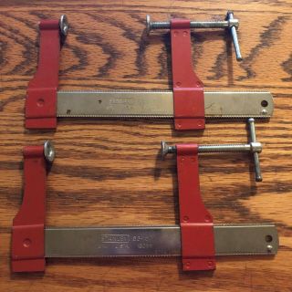 Vintage (2) Stanley Handyman 6 " Bar Clamps No.  83 - 157 - 6 Inch - Made In Usa