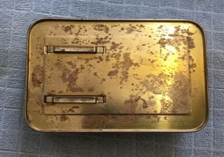 VINTAGE 1949 BSA,  BOY SCOUTS OF AMERICA METAL FIRST AID KIT TIN,  LIST,  EMPTY 5