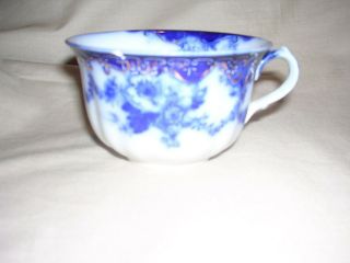 Vtg Blue Ware Tea Cup,  Blue And White With Gold Trim,