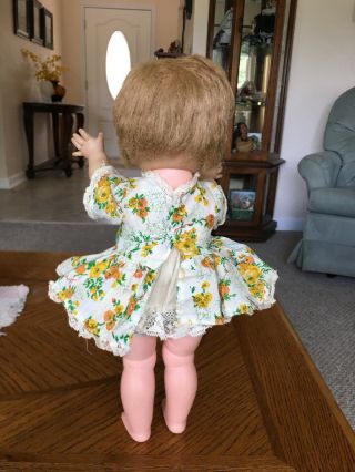 Vintage 1960s 12 1/2” Tall Vinyl And Hard Plastic Little Girl Character Doll 3