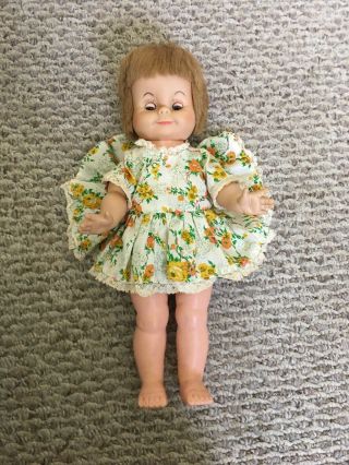 Vintage 1960s 12 1/2” Tall Vinyl And Hard Plastic Little Girl Character Doll 4