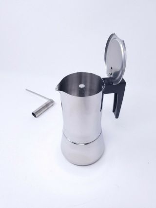 Vintage Bialetti Inox 4 Cup Stainless Steel 18/10 Stovetop Espresso Maker