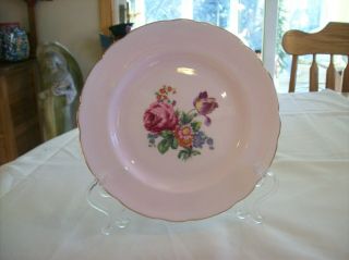 Vtg Paragon England Fine Bone China Double Warranted Pink Rose Floral 8 " Plate