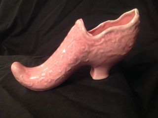 Vintage Mccoy? Shawnee? Pottery Planter Vase High Heel Pink Shoe