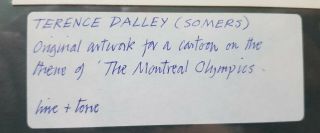 Vintage Terence Dalley (Somers) 1976 Montreal Olympics Cartoon 6