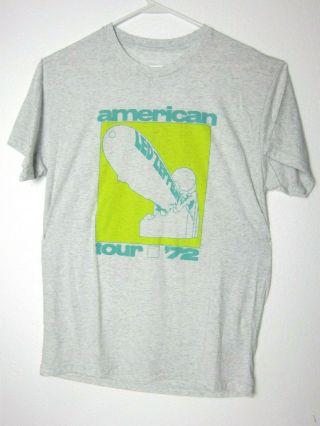 Vtg 1972 Led Zeppelin Rock Concert Us Tour T - Shirt Sz.  M Off White Good,  Cond.