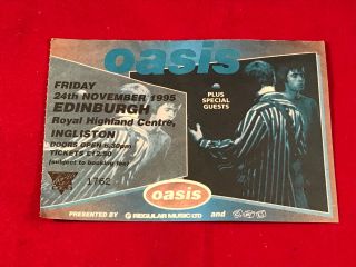 Oasis Vintage Concert Ticket Edinburgh Friday 24th November 1995 Stub