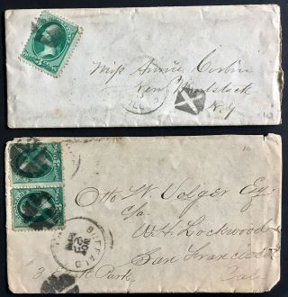 Us Two Vintage Covers With 3c Sc 147 Buffalo And Ill Cds Negative Cross Cancels