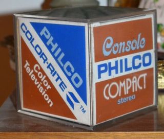 Vintage Philco Tv Console Advertising Promo Photo Cube Color - Rite