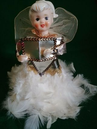 Vintage Feather Angel,  Japan,  Porcelain Head,