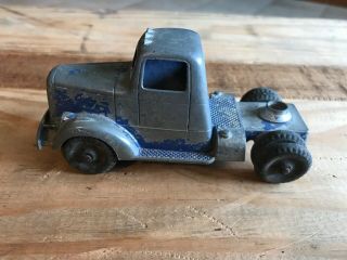 Vintage Tootsie Toy Mack Truck Cab Blue Diecast Metal Circa 1940s - 1950s